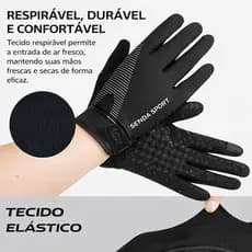 Luva Ciclista Bike Bicicleta Dedo Longo Super Confortável Touch Screen Masculino Feminino MTB  Speed