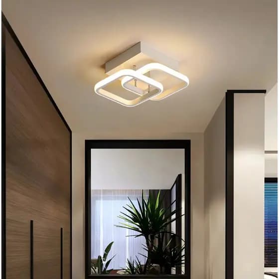 Luminária De Teto Plafon Led Lustre Moderna Bivolt de Embutir Banheiro Quarto Preto Branco 24x20x12,cm