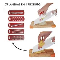 Multicortador Fatiador Ralador De Alimentos Manual 5 Lâminas