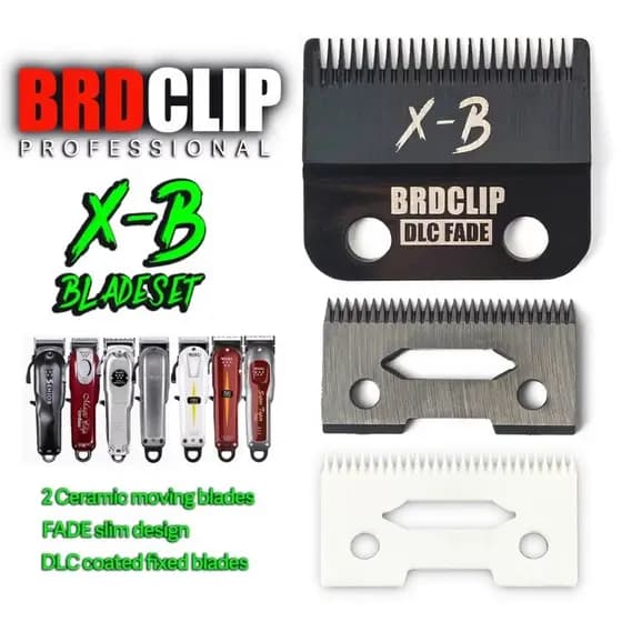 kit de lâmina BRDCLIP XB para Máquina de cortar cabelo  banhado em DLC , FADE 2 lâminas de cerâmica