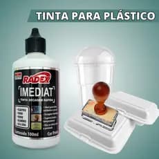 Tinta Para Carimbo Secagem Rápida Para Plástico 100ml Radex