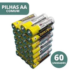 Kit 60 Unidades De Pilhas AA Comum Para Controle Relógio