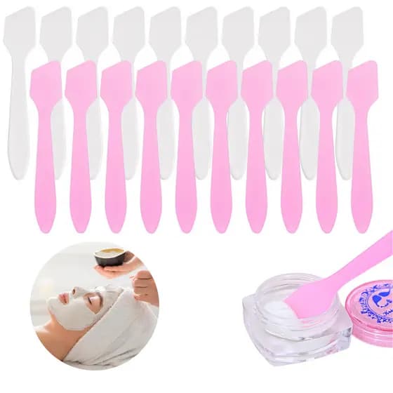 Espatula Descartavel Mini P/ Creme 100Un Plástica Maquiagem Cosméticos