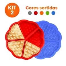 Kit 2 Forma de Silicone Waffle Chocolate Ovo Air Fryer 5 Cavidades