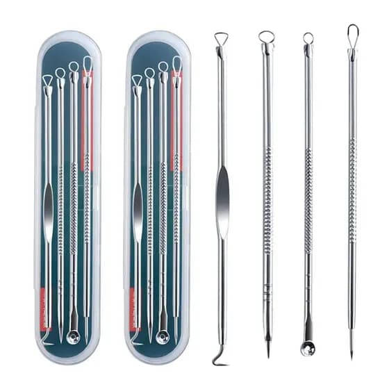 Kit 8 Ferramentas De Beleza Extrator De Acne Removedor De Cravo Espinha Aço Inoxidável