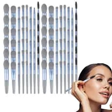 Kit 12 Estojo C/ 8 Pçs Cada Mini Pincéis De Maquiagem Para Viagem Bolsa Cor Azul