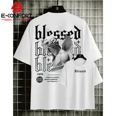 Camiseta Masculina em Algodão Camisa Blessed Streetwear Manga Curta Envio Rápido