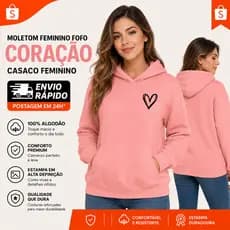 Moletom Feminino Fofo Moletom De Coração Feminino Casaco Feminino