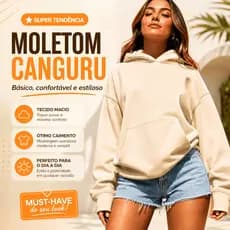 Moletom Canguru Feminino Com Capuz Liso Blusa de Frio Casaco Blusao Inverno Premium