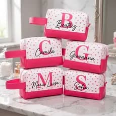 Necessaire com Alça Personalizada com Nome e Inicial