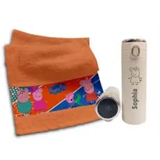 Kit Escolar Garrafa Térmica 400ml + Toalha Lavabinho (lancheira) Personalizado