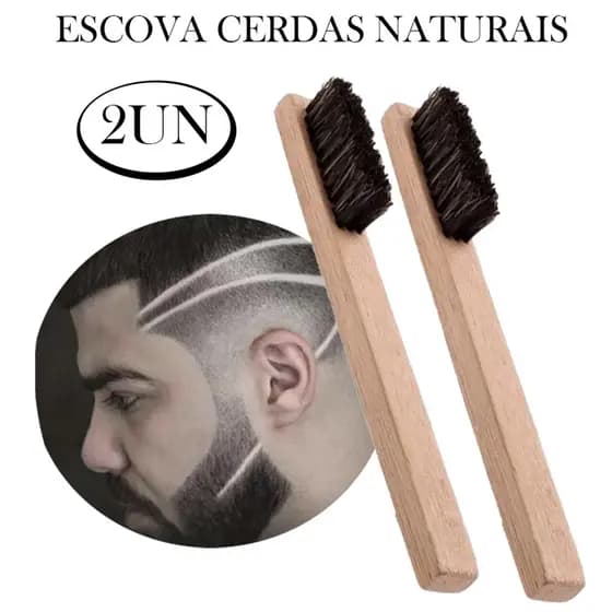 Escova para Barba Barbearia Cabelo kit 2 unidades