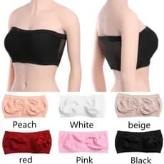 Mulheres Respirável Sem Alças Costura Sólido Recortado Tubo Superior Sutiã Bandeau Roupa Interior