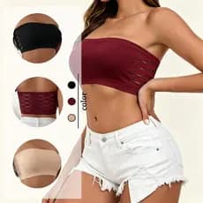 Sutiã Feminino Esportivo De Alta Elasticidade Para Ioga M-XL Plus Size Cor Sólida Sem Costura Oco Bandeau