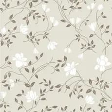 Papel De Parede Estilo Provençal Floral Ramos Fundo Bege