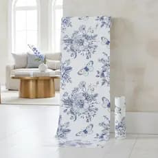 Papel de Parede Coleção Vintage — Padrão Borboleta Azul