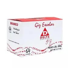 Giz Branco Escolar Para Quadro Verde Negro Delta 64 Unidades Promoção
