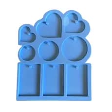 Molde Silicone 9 Pingentes Tag Variados Resina M45 Colar