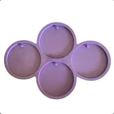 Molde Silicone 4 Circulo 7cm Resina Pingente Chaveiro M49