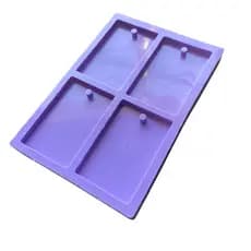 Molde Silicone Retangular 6x4cm M161 4 Cav Resina Foto Chave