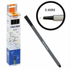 Caneta Ponta Fina Fine Liner  BRW Cor  Preta - 12 / 6 UNIDADES