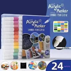 Kit Canetas  Acrílicas / Marcadores Acrílicos 24 Cores Caneta Branca