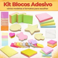 Kit Bloco de Notas Adesivas Vários Modelos 200 a 800 Folhas