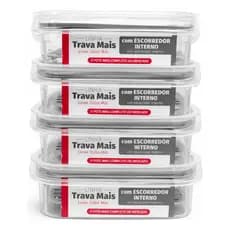 Kit 4 Potes Hermético Porta Frios Com Travas Cesto Escorredor 500 ML Frutas Vegetais Alimentos