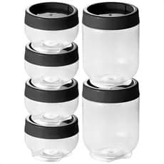 Porta Tempero Kit 6 Potes Empilhável 155ml e 380ml