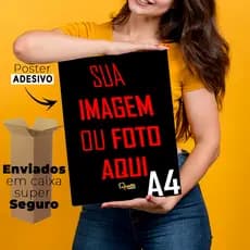 Impressão Pôster Cartaz A4 - Personalizado - 30x20 - Adesivo de Parede - Suas Artes ou Fotos