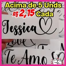 Adesivo Vinil personalizado Com Coração Impermeável para taças, Potes de Plástico , copos, Garrafas Térmicas