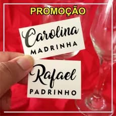 Kit 10 Adesivo Madrinha e Padrinho para Taça, Copo, Caixa, Caixinha, Caneca, Casamento, Festas, Eventos, Etiqueta