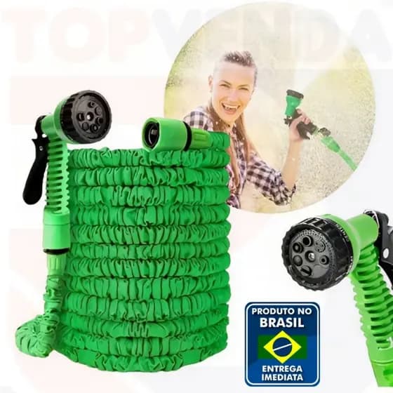 Mangueira flexível Jardim Carro Lavanderia  15M / 30M/ 37M Flexível Irrigação ( Envio Imediato )
