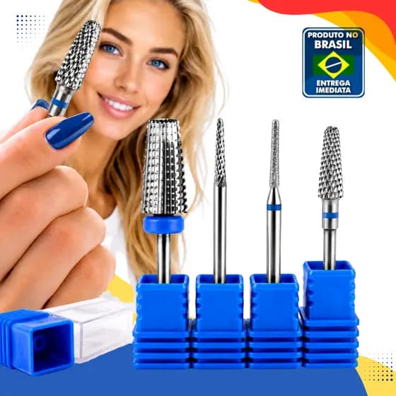 Broca De Tungstenio 3 Em 1 Lixas P/ Remoção Acabamento Unhas