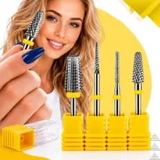 Kit Broca De Tungstenio 3 Em 1 Lixas P/ Remoção Acabamento Unhas Gel