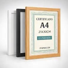 Quadro Moldura A4 21x30 Com Acetato Poster Certificado Foto