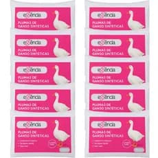 Kit 10 Travesseiro Pluma de Ganso Luxo Descanso Antiacaro 70x50cm Toque de Nuvem