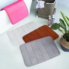 Tapete Flannel 40x60cm Antiderrapante Aveludado Para Banheiro Alta Absorção Decoração de Portas