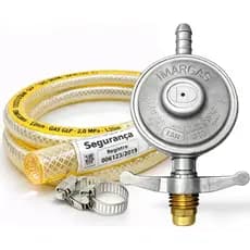 Kit Regulador De Gás 1kg/h+mangueira 1,25 Metros+abraçadeira