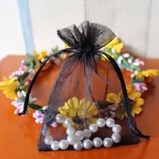 100 Saquinhos De Organza Pretos 10x15cm Lembrancinhas