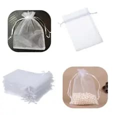 20 Sacos Organza, Saquinhos 15x20cm cor: branca, para lembrancinhas, xícaras, bijouterias