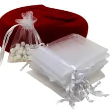 100 Sacolinhas, Saco De Organza 7x9 Cm brancos para Lembrancinhas