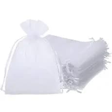 30 Sacos Organza, Saquinhos Brancos 7x9cm P/ Lembrancinhas