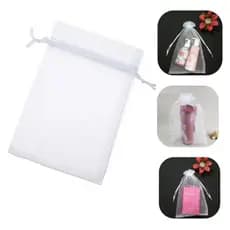 Saquinhos De Organza 20x30 Cor: Branco Kits 10/15/20/25/30/40/45/50 UN p/ canecas, toalhas, biquínis