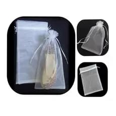 100 Sacos de Organza P/ Chinelo - medidas 20x35cm - Cor Branco