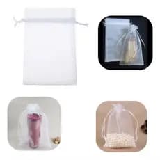 20 Saquinhos de organza - Medida: 20x35cm cor: Branco para Chinelos, Taças, Canecas e lembrancinhas
