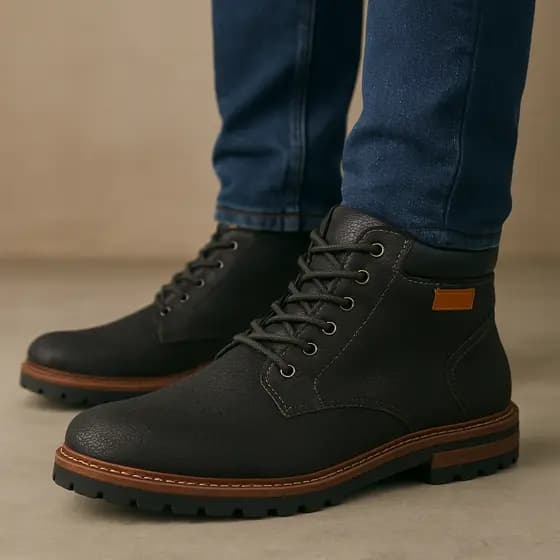 Bota Coturno Masculino Soled Solado Tratorado Com Ziper