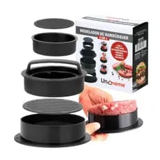 Molde Forma Para Fazer Hambúrguer Caseiro Artesanal 3 em 1 Grande Recheado Mini Burger