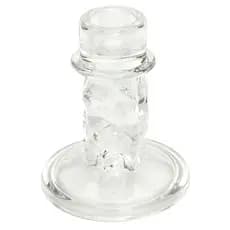 Castiçal de Vidro Porta Vela Enfeite Minimalista 10 cm Sofisticado Decoração Elegante Eventos Mesa Posta Decorativo