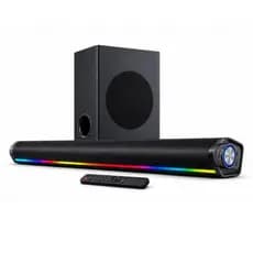 Soundbar Caixa de Som Home Theater Bluetooth Subwoofer 40W Smart TV PC Notebook HDMI Multimídia Graves Potentes RGB 2.1